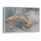 Golden Brush Strokes on Textured Abstract Line Art - Modern Wall Decor