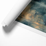 Abstract Nature Prints - Moonlit Lake Tranquility Wall Art