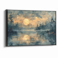 Abstract Nature Prints - Moonlit Lake Tranquility Wall Art
