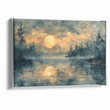 Abstract Nature Prints - Moonlit Lake Tranquility Wall Art