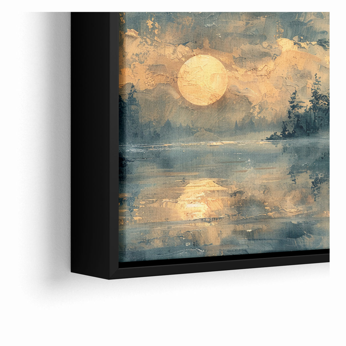 Abstract Nature Prints - Moonlit Lake Tranquility Wall Art