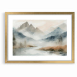 Abstract Nature Prints - Misty Mountain Serenity Wall Art