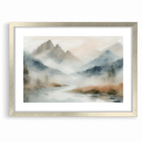 Abstract Nature Prints - Misty Mountain Serenity Wall Art