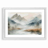 Abstract Nature Prints - Misty Mountain Serenity Wall Art