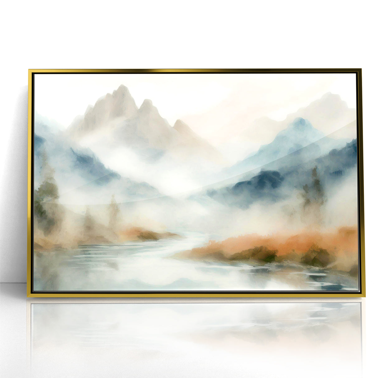 Abstract Nature Prints - Misty Mountain Serenity Wall Art