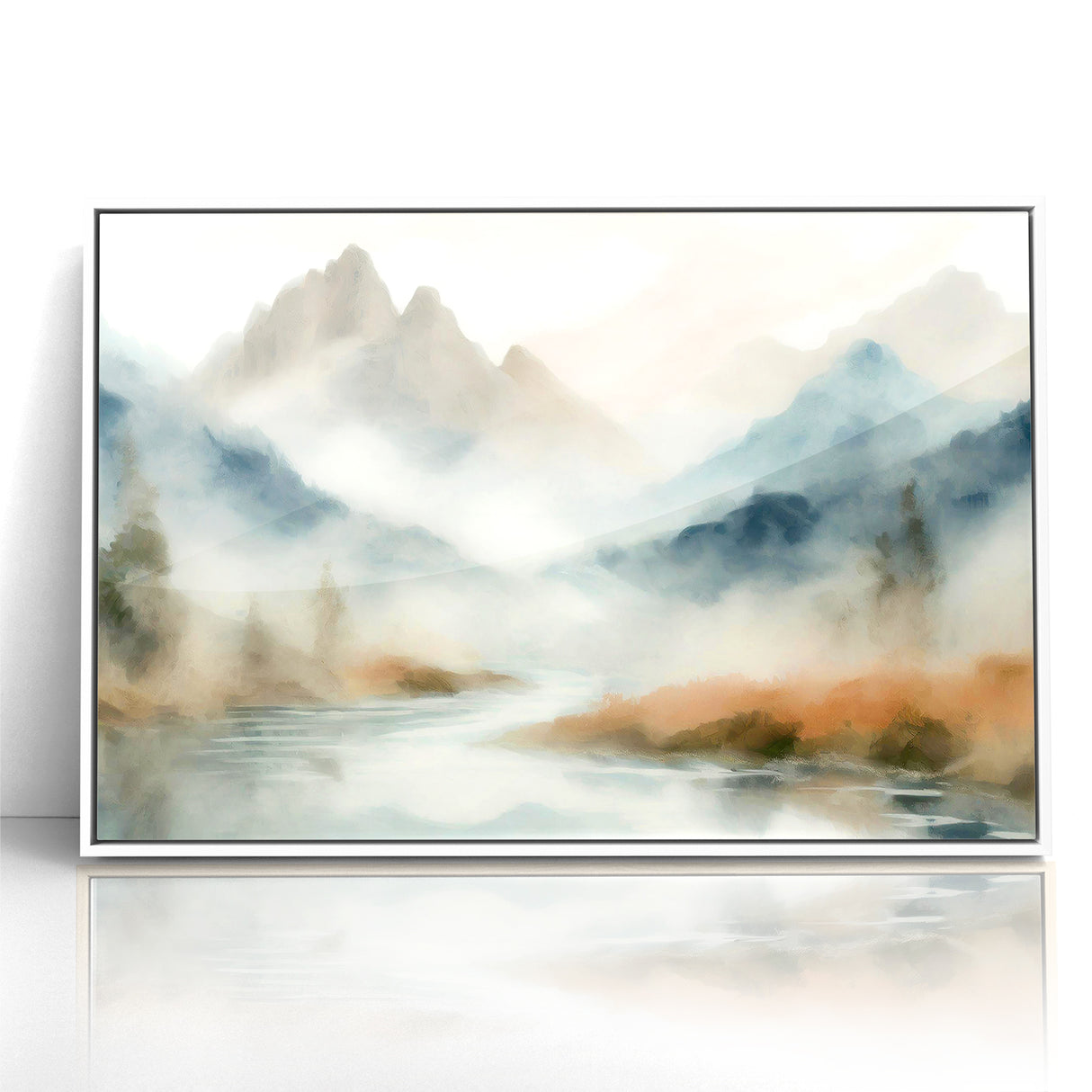 Abstract Nature Prints - Misty Mountain Serenity Wall Art