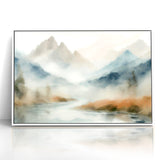 Abstract Nature Prints - Misty Mountain Serenity Wall Art