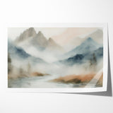 Abstract Nature Prints - Misty Mountain Serenity Wall Art