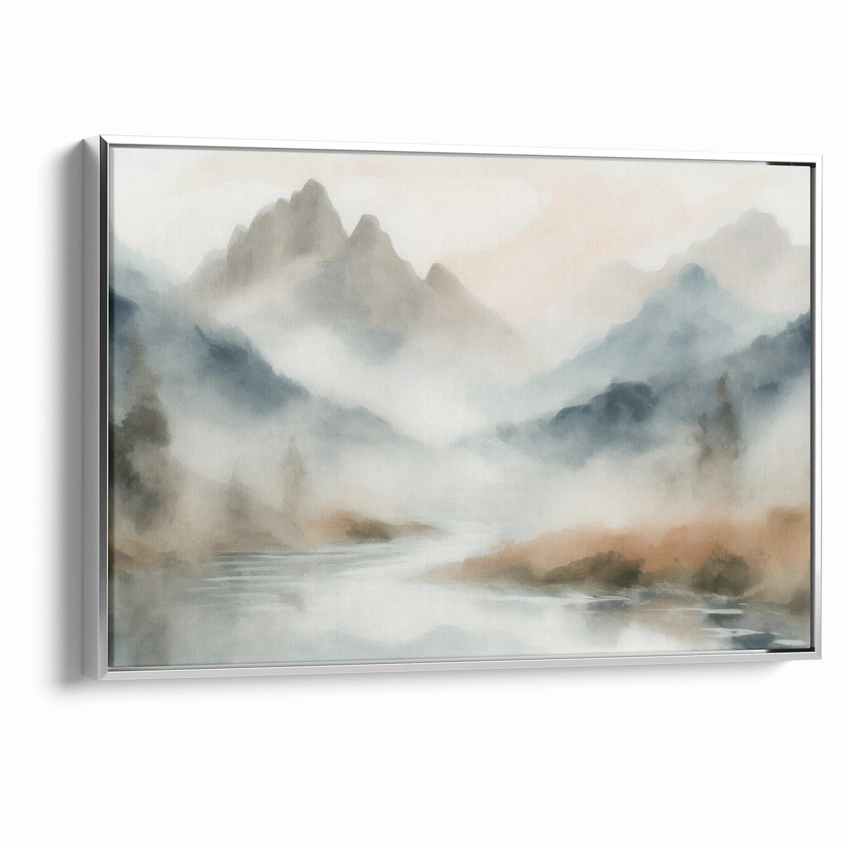 Abstract Nature Prints - Misty Mountain Serenity Wall Art
