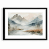 Abstract Nature Prints - Misty Mountain Serenity Wall Art