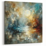 Artistic Landscape Designs - Moonlit Mosaic Reflection Wall Art