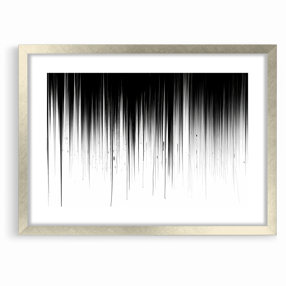 Minimalist Black and White Abstract Art | Drip Monochrome Canvas Design
