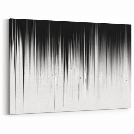 Minimalist Black and White Abstract Art | Drip Monochrome Canvas Design