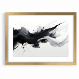 Flowing Black and White Abstract Art | Modern Monochrome Canvas Design