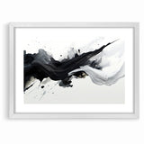 Flowing Black and White Abstract Art | Modern Monochrome Canvas Design