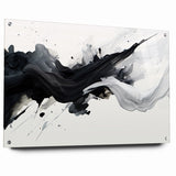 Flowing Black and White Abstract Art | Modern Monochrome Canvas Design