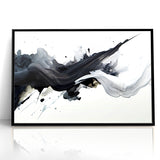 Flowing Black and White Abstract Art | Modern Monochrome Canvas Design