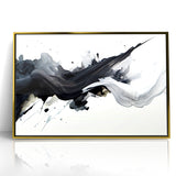 Flowing Black and White Abstract Art | Modern Monochrome Canvas Design