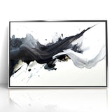 Flowing Black and White Abstract Art | Modern Monochrome Canvas Design