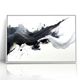 Flowing Black and White Abstract Art | Modern Monochrome Canvas Design