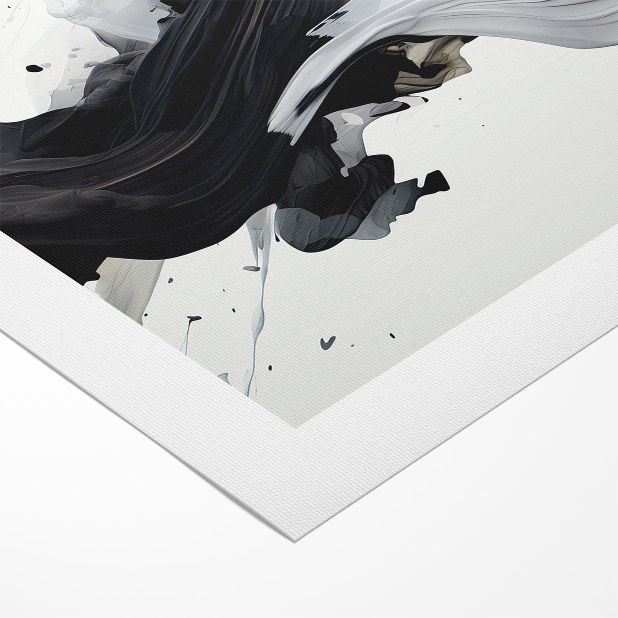 Flowing Black and White Abstract Art | Modern Monochrome Canvas Design