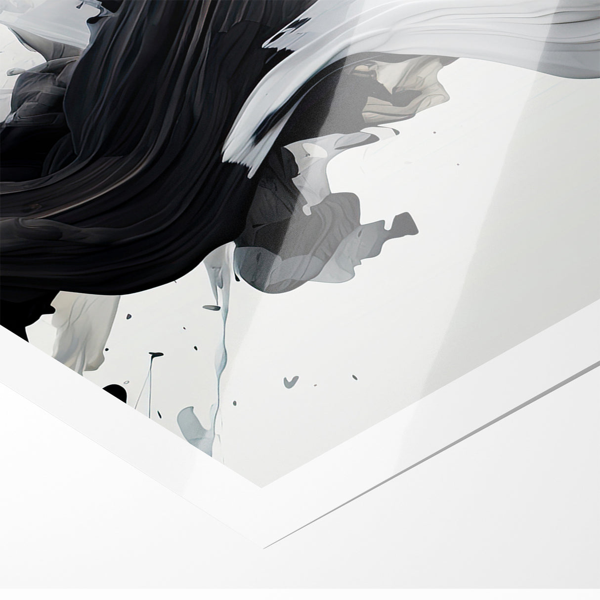 Flowing Black and White Abstract Art | Modern Monochrome Canvas Design