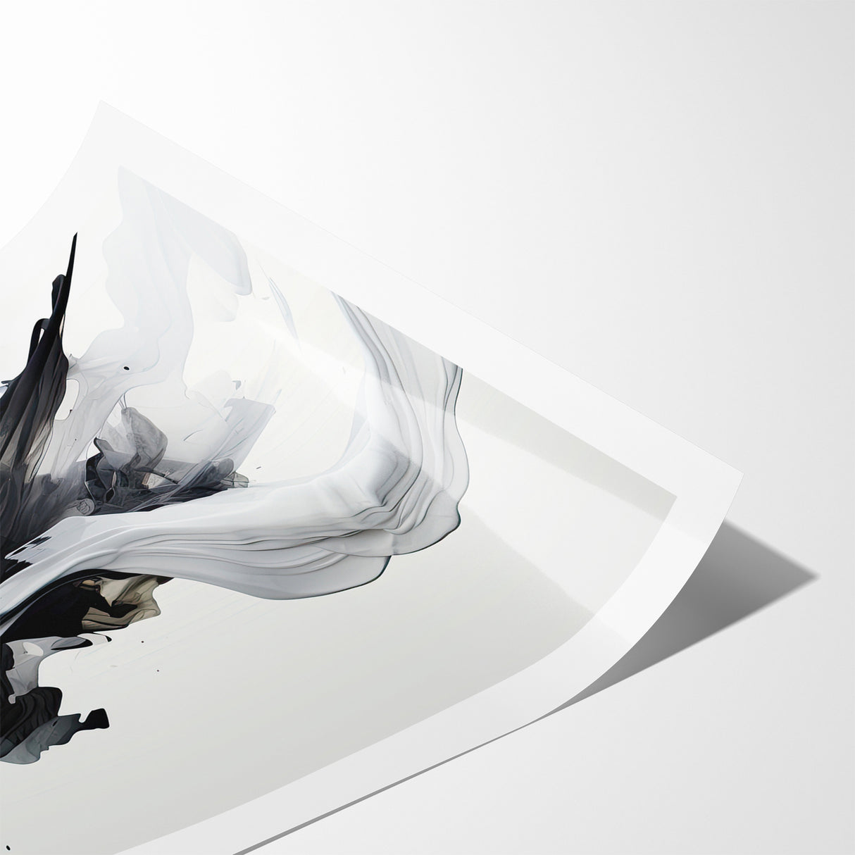 Flowing Black and White Abstract Art | Modern Monochrome Canvas Design