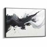 Flowing Black and White Abstract Art | Modern Monochrome Canvas Design