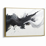 Flowing Black and White Abstract Art | Modern Monochrome Canvas Design