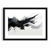 Flowing Black and White Abstract Art | Modern Monochrome Canvas Design