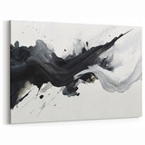 Flowing Black and White Abstract Art | Modern Monochrome Canvas Design