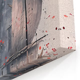 Modern Landscape Abstract - Stormy Seas with Red Accents Wall Art