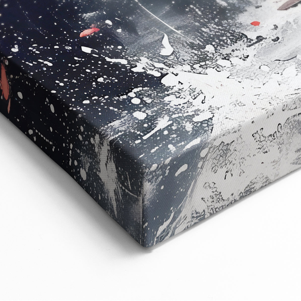 Modern Landscape Abstract - Stormy Seas with Red Accents Wall Art