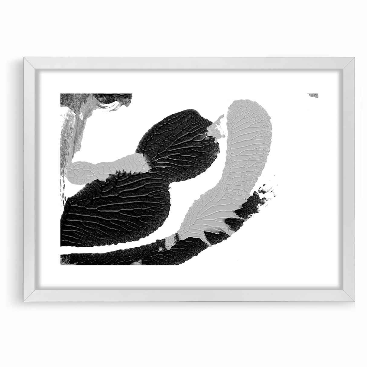 Textured Black and White Abstract Art | Monochrome Canvas Design