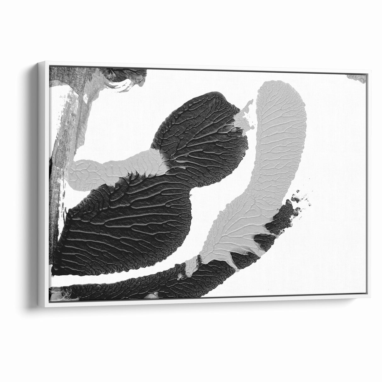 Textured Black and White Abstract Art | Monochrome Canvas Design
