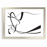 Curved Black and White Abstract Art | Minimalist Monochrome Canvas