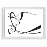 Curved Black and White Abstract Art | Minimalist Monochrome Canvas