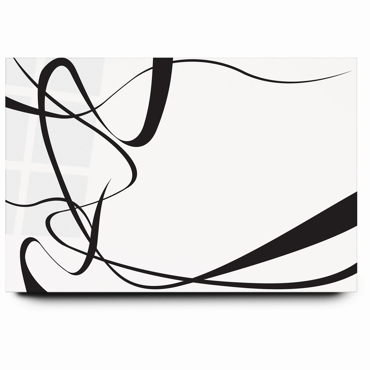 Curved Black and White Abstract Art | Minimalist Monochrome Canvas