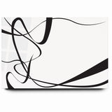Curved Black and White Abstract Art | Minimalist Monochrome Canvas