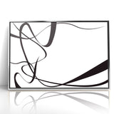 Curved Black and White Abstract Art | Minimalist Monochrome Canvas