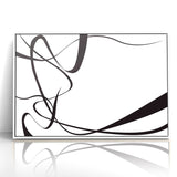 Curved Black and White Abstract Art | Minimalist Monochrome Canvas