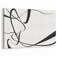 Curved Black and White Abstract Art | Minimalist Monochrome Canvas