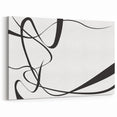 Curved Black and White Abstract Art | Minimalist Monochrome Canvas