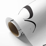 Curved Black and White Abstract Art | Minimalist Monochrome Canvas