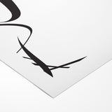 Curved Black and White Abstract Art | Minimalist Monochrome Canvas