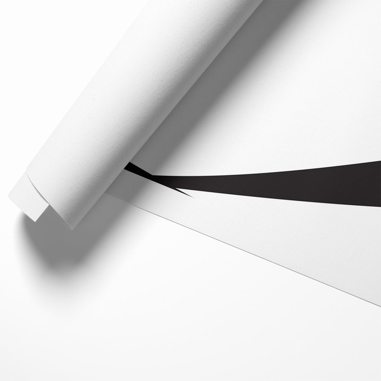 Curved Black and White Abstract Art | Minimalist Monochrome Canvas