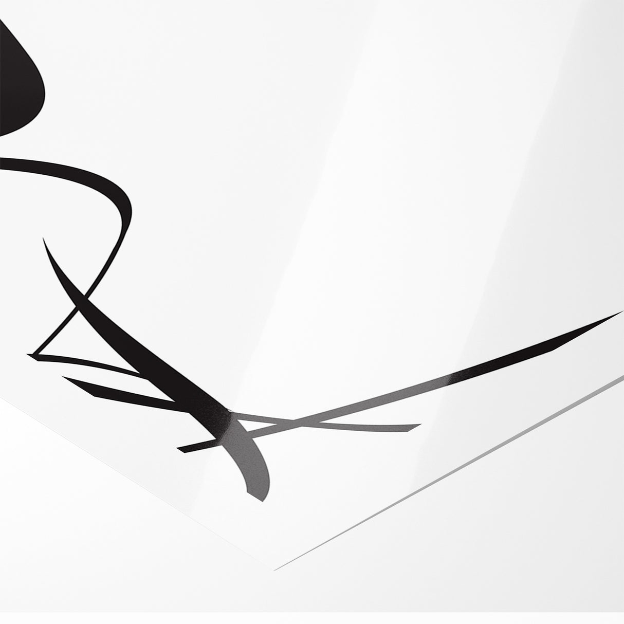 Curved Black and White Abstract Art | Minimalist Monochrome Canvas