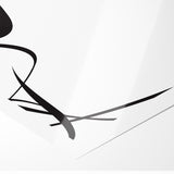 Curved Black and White Abstract Art | Minimalist Monochrome Canvas