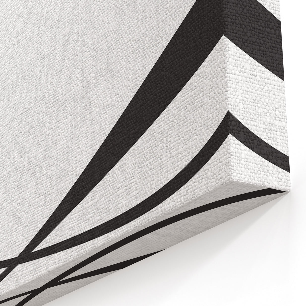 Curved Black and White Abstract Art | Minimalist Monochrome Canvas