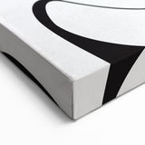 Curved Black and White Abstract Art | Minimalist Monochrome Canvas